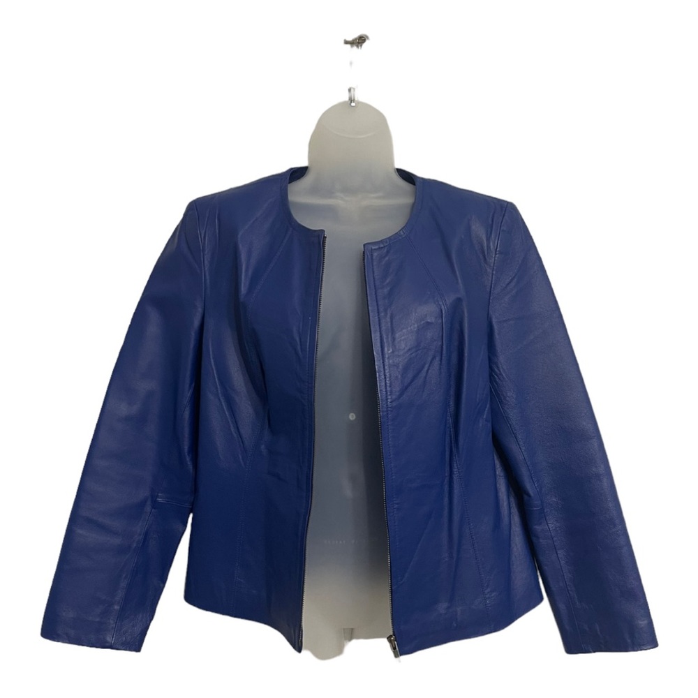 LEATHER JACKET Cobalt Blue